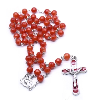 Red Rosary Necklace Cross Necklace Catholic Religious Gift Giveaway Epidemic Prayer Beads