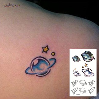 Temporary Colorful Tattoo Sticker Cute Rabbit Love Heart Rainbow Smiley Bear Planet Pattern Fake Tattoo Art Waterproof Decals