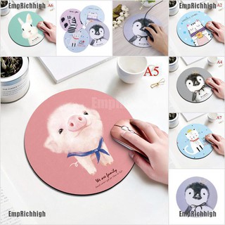 Emprichhigh 1Pc cute mouse pad round office mice pad rubber computer anti-slip table mat (1)
