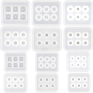Xixi 12Pcs All Size Round Square Roundle Beads Resin Mold Gemstone Beads Resin Molds (7)