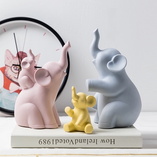 Nordic creative cartoon elephant ceramic decoration living room room wine cabinet home decoration gift soft decoration