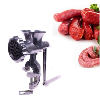 Stainless Steel Kitchen Manual Meat Grinder Hand Mincer 5# (1)