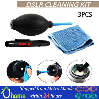 Auto parts ☞【SOYACAR】3 in 1 DSLR Camera Lens Cleaner Pen Brush Cloth Air Blower Set DSLR Cleaning