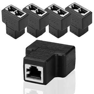 Brand New RJ45 Coupler Inline Connector 1 To 2 Splitter Cat5 Cat6 Ethernet Cable Extender Adapter Female To Female (42x35x20mm)
