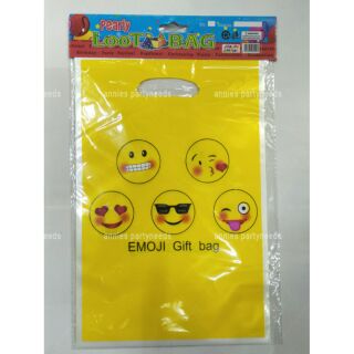 10pcs Emoji Plastic Loot bag 17cmx25cm