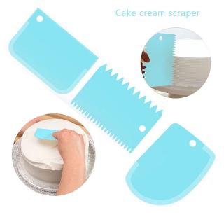3pcs/Set Dough Knife Food Grade Plastic Cake Spatula Baking Pastry Tools Fondant Scraper Jagged Edge Cake Spatulas