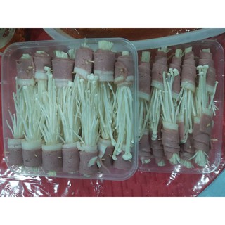 Enoki mushroom wrapped in FC bacon (made to order) (1)