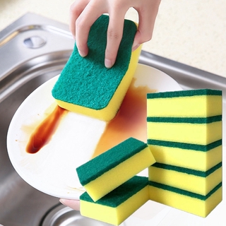 5pcs Double-sided Cleaning Dishwashing Sponge Kitchen Nano Clean Rub Pot Rust Focal Stains Sponge Removing Kit