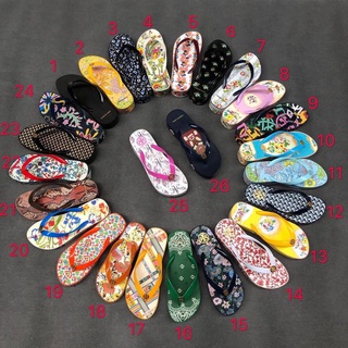 ℡Tory Burch Lady‘s 2021 Summer Flower and green plant element series Slippers Flip flops