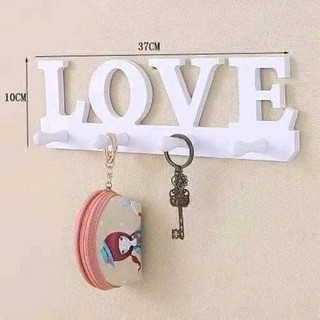 Wall Mounted Key Holder Home/Love Key Chain Rack Hanger with 4 Hooks Multiple Mail TS