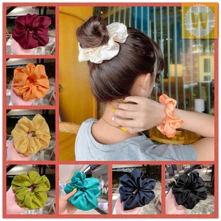 【READY STOCK】Korean ins simple hair tie pure color retro French rope women rubber scrunchies accessories (1)