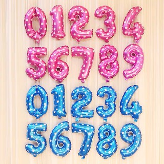 16inch (0-9)number balloon number Blue starRed heart foil balloon birthday balloon party birthday decor party supplies