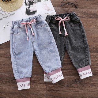 ✼Girls jeans baby spring clothes 2021 new fashionable children s and autumn style flower pants tre
