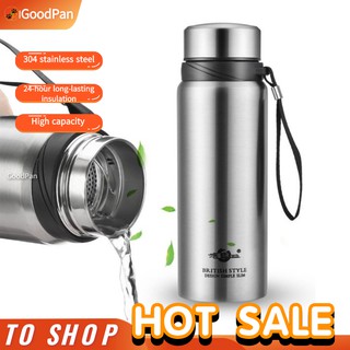600-1500ml Large Capacity Thermos Sports Bottle 304 Stainless Steel Vacuum Flask Keep Warm and Cold