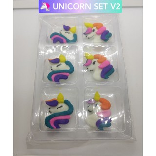 Unicorn Set V2 assrtd Edible cupcakes/cakes topper royal icing