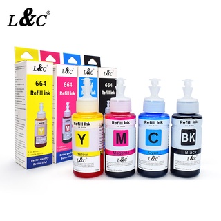 L&C Refill Epson 664 Ink Dye Ink For Epson L Series Printer L120 L100 L101 L210 L360 L405 L101 70ML