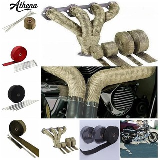 √COD Car Motorcycle Exhaust Pipe Wrap Insulation Heat-Proof Strip with 4 Steel Ties (3)