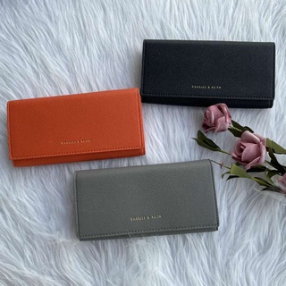 CHARLES&KEITH simple solid color multi-card slot long wallet