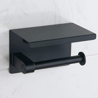 Toilet Paper Holder Self-Adhesive Toilet Paper Holder for Bathroom, Toilet, Kitchen Wall-Mounted Kitchen Utensils-Black (3)
