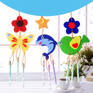 8 Models Kid DIY Handmade Ornaments Cute Cartoon Wind Chime Crafts Kits