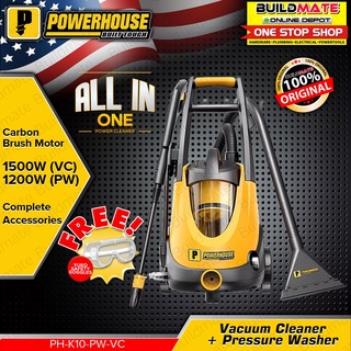 POWERHOUSE ALL IN ONE Power Cleaner Pressure Washer 1500W w/ Vacuum Cleaner 1200W + FREE