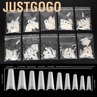 Justgogo 500pcs Nail Tips Artificial Full Cover Manicure False Art Accessory Natural Color Fake Nails
