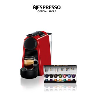Nespresso® Essenza Mini Coffee Maker Red with Complimentary Welcome Coffee Set