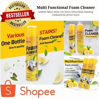 MultiFunctional Foam Cleaner Leather & Fabric Seat Car Sofas Deep Cleaning Antibacterial Lemon Scent