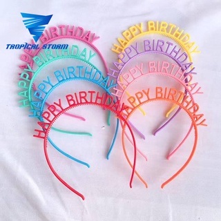 TS Happy birthday headband Birthday Hat children female plastic headdress Happy Party Needs