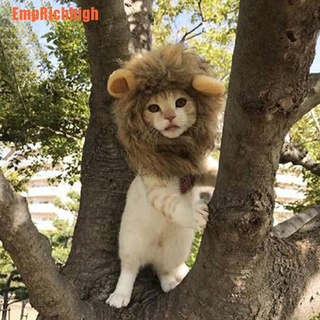 [EmpRichhigh] Pet Dog Hat Costume Lion Mane Wig For Cat Halloween Dress Up With Ears