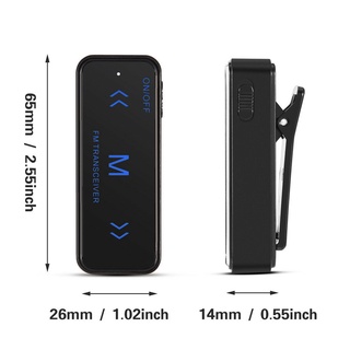 Mini Walkie Talkie 2-way FM Radio Transceiver + 2 Headphones USB Charge Portable Headphone Support M (2)