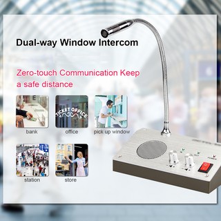 [COD] ZDL-9908 Dual 3W 2-Way Window Counter Intercom Dual-Way Counter Interphone System for Bank Office Store Station (2)