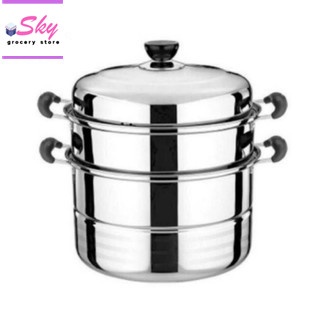 ◤Sky Homie◢COD 3 Layer Stainless Steel Steamer And Cooker 28cm