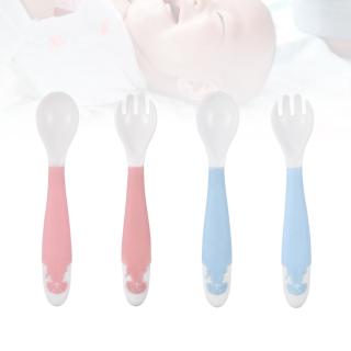 Feeding Spoon Forks Children Twist Fork Spoon Portable Infant Auxiliary Tableware Learning To eat Spoon Bendable Spoon 360° Curved Spoon Children's Twisted Fork Spoon Baby Tableware Learn Eat Spoon Fork Bendable
