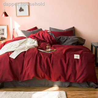 Ins Nordic washing cotton four-piece set of net red linen is dormitory bed (3)
