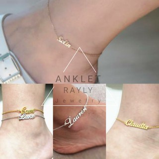 Stainless Steel Name Anklet - Customizable Jewelry