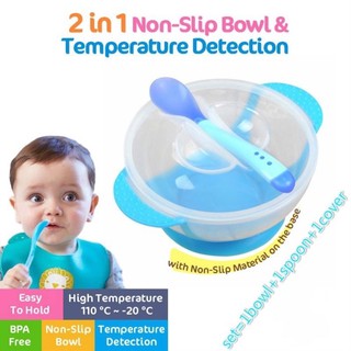 CiCi Baby Toddler Sucker Bowl Set With Spoon Training Eating Bowl