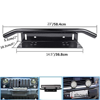 ℗☜❆Stainless Steel Bull Bar Type Car SUV Bumper License Plate W