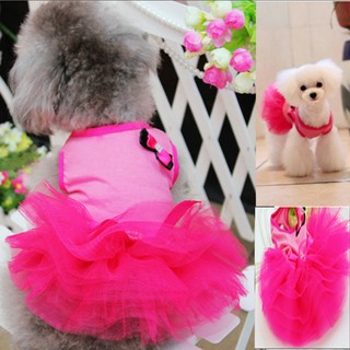 Pet Clothing Dress Dog Princess Party Birthday Wedding Bowknot Dress