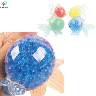 Cute Goldfish Mesh Ball Stress Squeeze Grape Toys Anxiety Relief Stress Ball