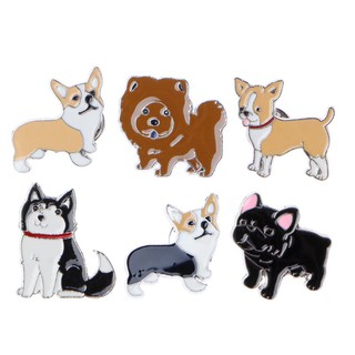 SENG♫Pet Puppy Husky Corgi Ji Wawa Dogs Enamel Brooches Pins