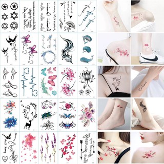 Korean 30pcs Tattoo Kit Body Sticker Temporary Flower Letter Waterproof Sweet Stickers