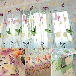 Butterfly Tulle Window Screens Sheer Voile Door Curtains~~ curtain