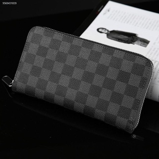 2021 new wallet men s leather long zipper lattice youth wallet men s hand bag business casual clutch