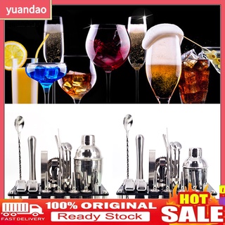 Yuandao Barware Stainless Steel Bar Kit Martini Cocktail Shaker with Stand with Acrylic Stand Bar Ac