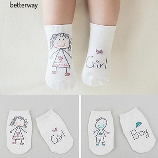 1 Pair Baby Cartoon Printed Cotton Anti-Slip Soft Ankle Sock