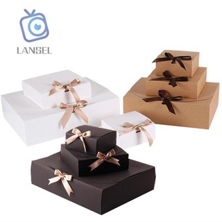kraft box✇❒►LANSEL 5pcs Party Supplies Square Kraft Paper Box Jewelry Gift Wrapping Cardboard Packag