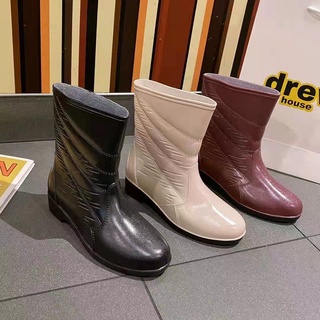Four seasons fashion rain boots women rubber shoes