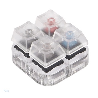 Fofo 4 Key Caps Translucent Keycaps Testing Tool Cherry MX Switches Keyboard Tester Kit Clear Keycaps Sampler PCB Mechanical Keyboard