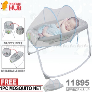 ✆▥Phoenix Hub 11895 Baby Rocker Gentle Rock Comfortable Sleeper Fun Play Gym Rocking Baby Bed